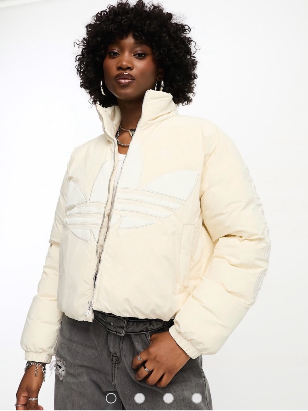 adidas Off-White Quilted Trefoil Puffer Jacket